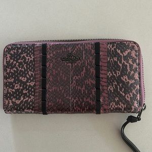 Coach wallet snake print purple and black